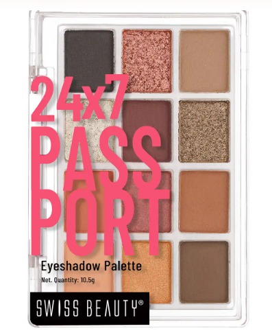 Swiss Beauty 247 Passport Eyeshadow Palette With 12 Matte 10 Point 5G
