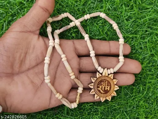 100 Original Shri Ram Tulsi Kanthi Mala Tulsi Kanthi Mala Original Beads Wood Brown