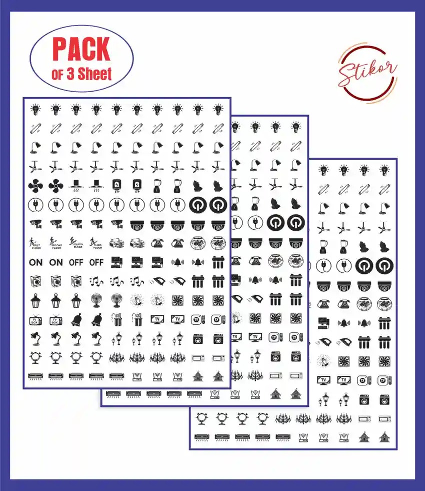 Stikor 3Point81 Inch Switch Board Sticker 324 Saticker