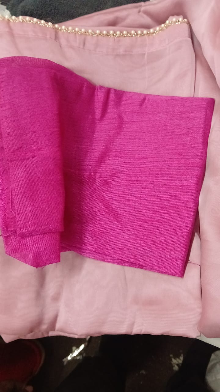 Woman Peach Color Saree