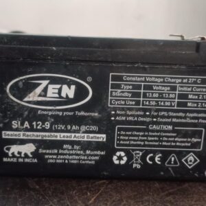 Zen 12 Volt 1Point2Ah Smf Vrla Battery For Ups Systems