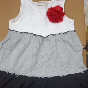 Crayonflakes Girls Sleeveless Casual Knee Length White Pink Dress Size 4 To 5 Y