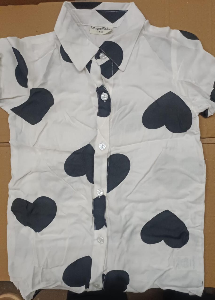 Crayonflakes White Shirt For Girls Size 4 To 5 Y