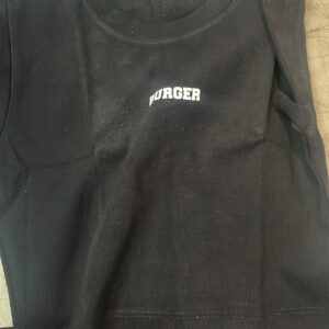 Burger Bae Burger Logo Printed Crop Gigi Tee For Women Size S Black Colour