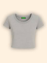 Basic It Girl Baby Tee For Women S Size Melange Grey By Burger Bar