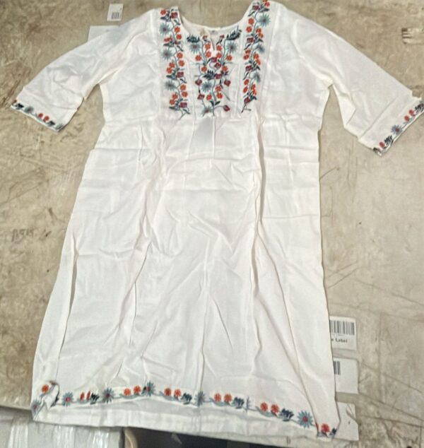 Women White Colour Printed Summer Kurti Size Xl