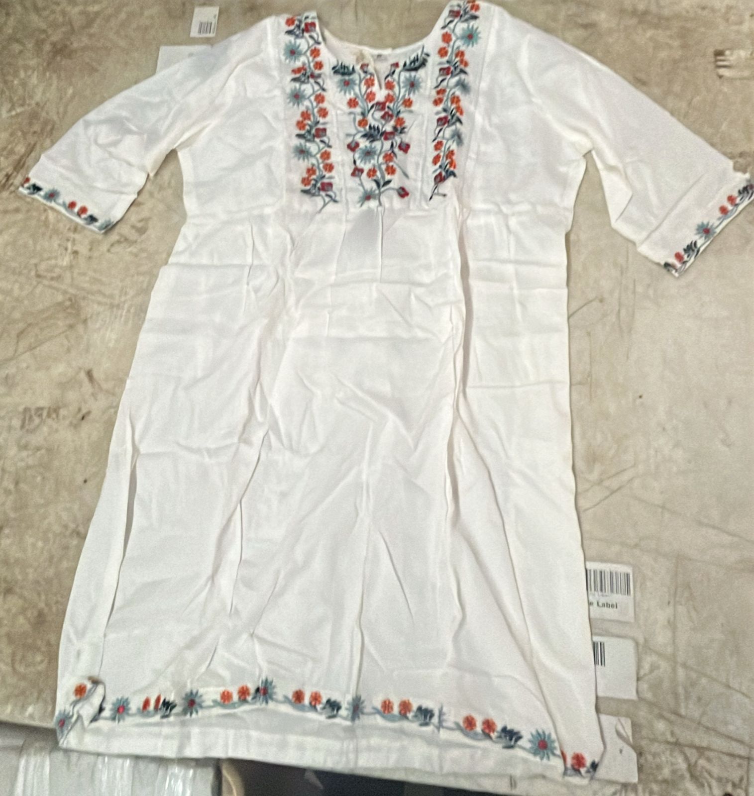 Women White Colour Printed Summer Kurti Size Xl