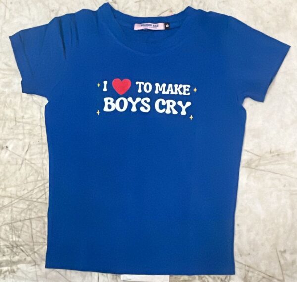 Kids Girl Blue Colour Printed T Shirt Size 4 To 5 Y