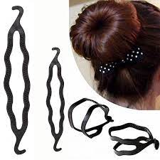 Black Hair Bun Clip For Women 4Pcs