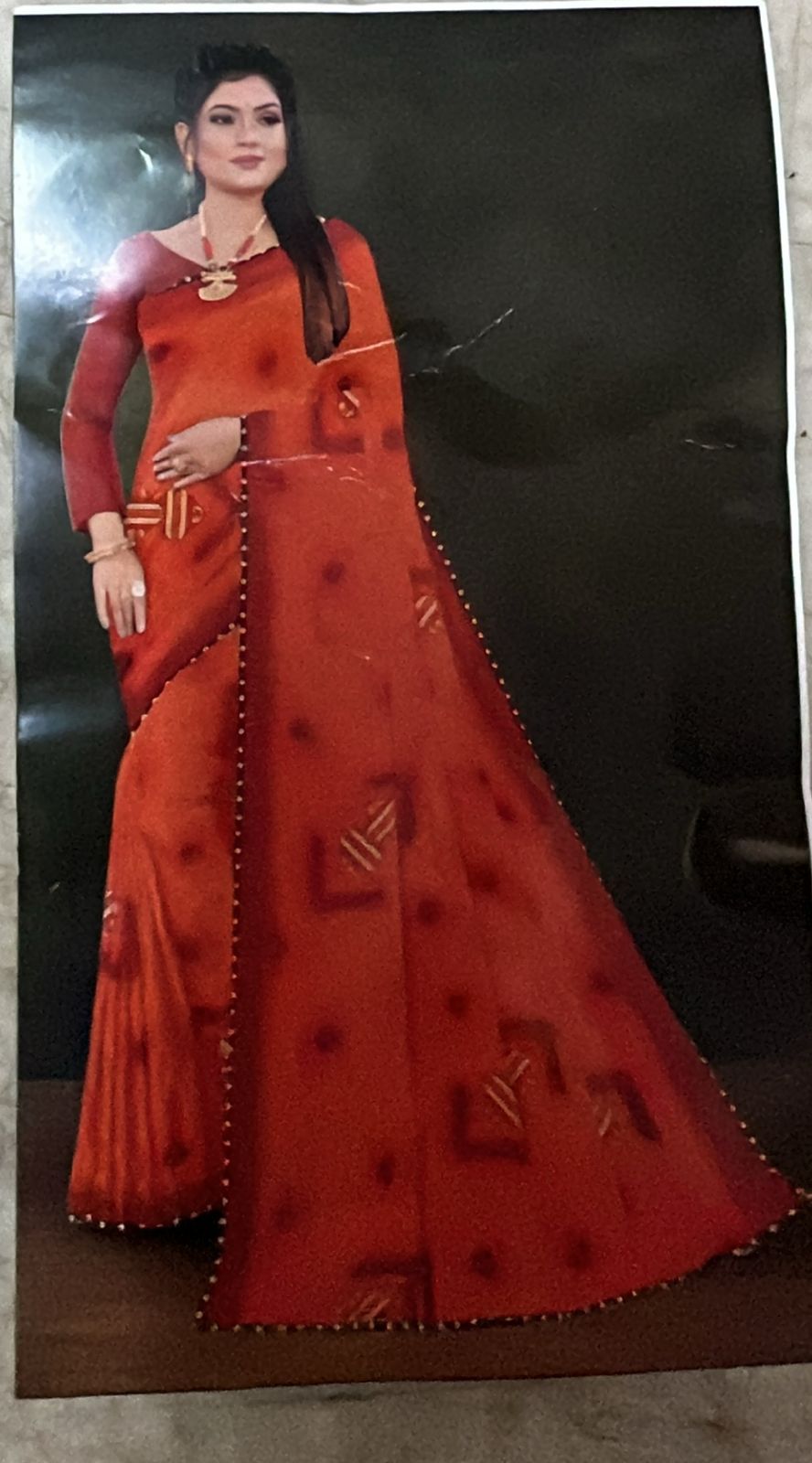 Women Orange Colour Silk Saree