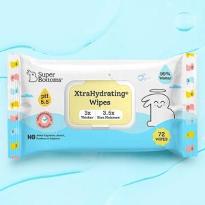 Superbottoms Pure Water Baby Wipes 5Point5 Ph Formula Safe Wipes Newborn 72Pcs
