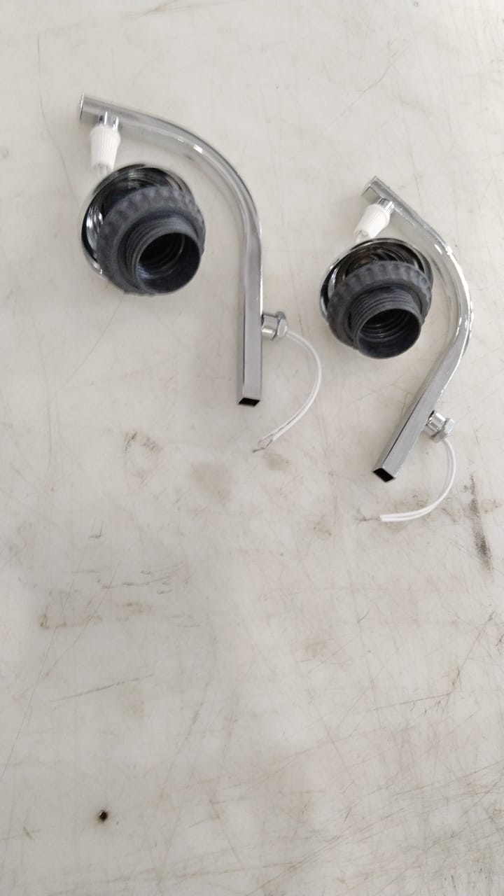 Attractive Shiny Metal And Glass Wall Lamp Set Of 2