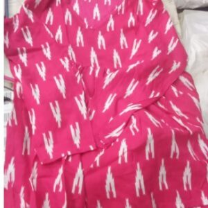 Womens Pink Printed Cotton Top Size S