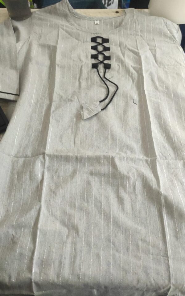 Grey Color Striped Kurti For Women Size 40