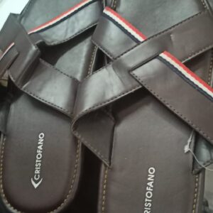 Cristofano CrissCross Strap Slide Size 10 Color Brown