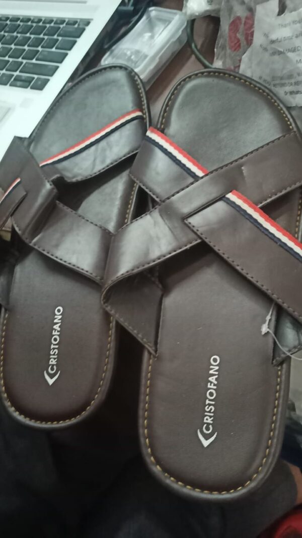 Cristofano CrissCross Strap Slide Size 10 Color Brown