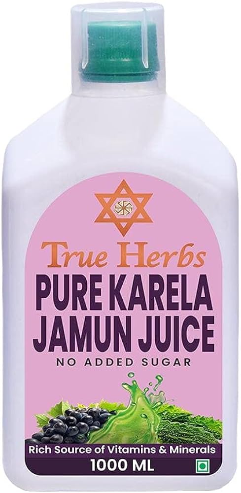 True Herbs Pure Karela Jamun Juice 1000Ml