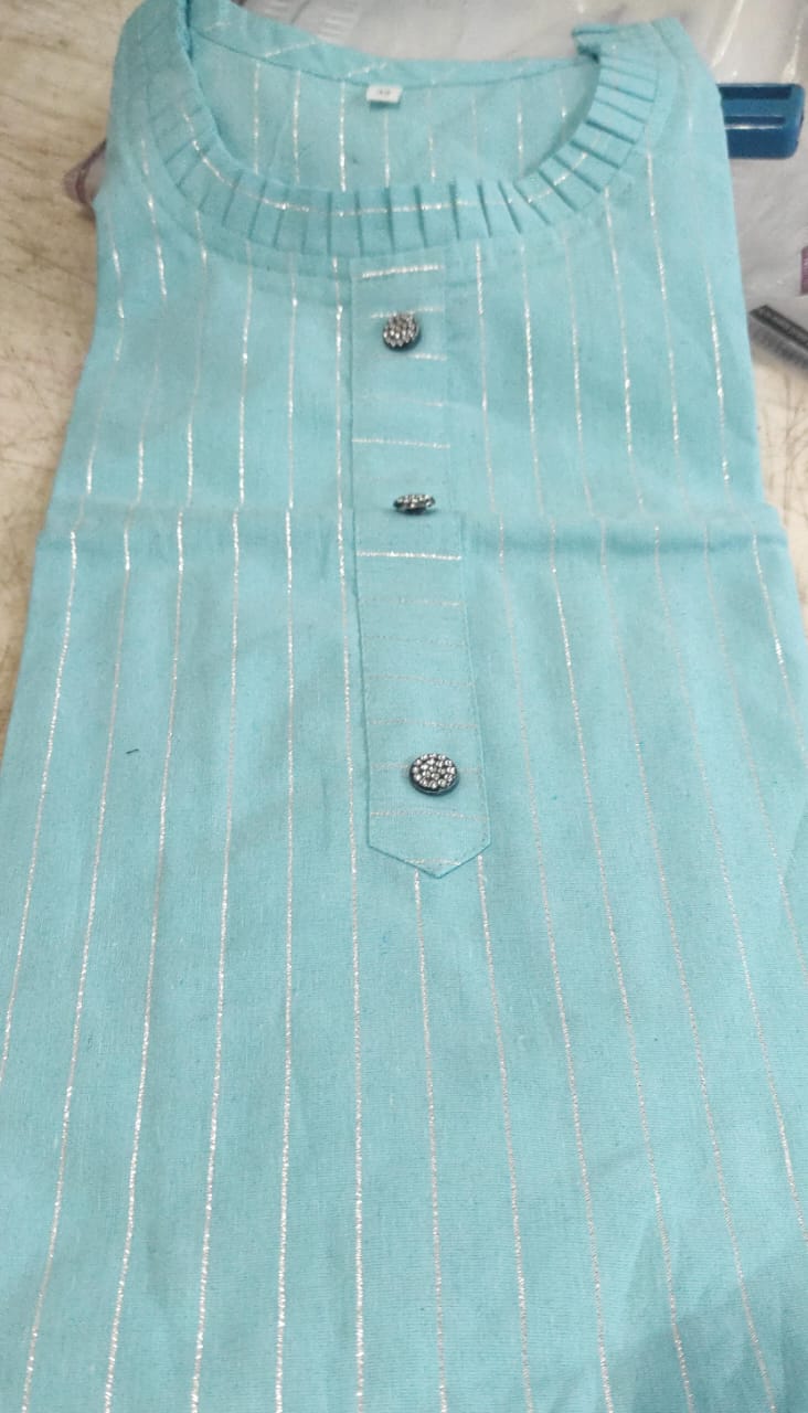 Sky Blue Full Sleeve Women Kurti Size 42