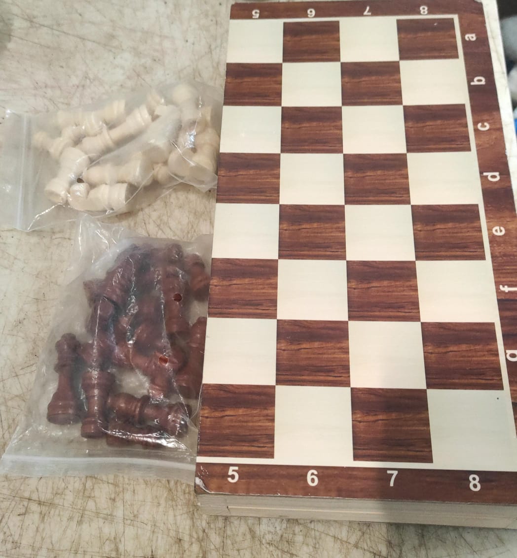 White And Brown Plastic Foldable Chess Board