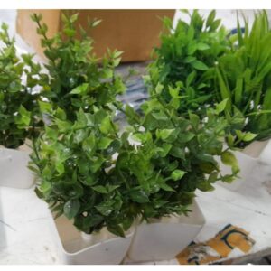 Artificial Flower Pot Set Of 6 Green