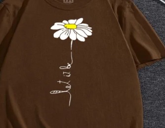 Women Brown Color Printed T Shirt Size Xs