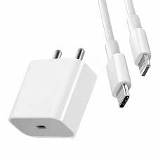 White Color 20 W Adapter And C Type Cable