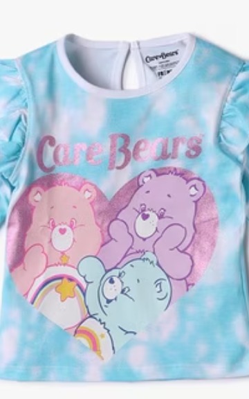 Care Bears Sky Blue Printed Shirt For Kids Girls Size 5 Y