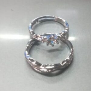 Artificial Womens Finger Rings Pack Of 2 Silver