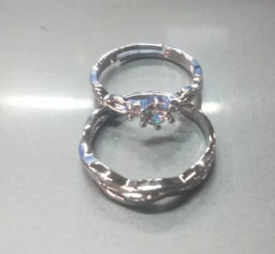 Artificial Womens Finger Rings Pack Of 2 Silver