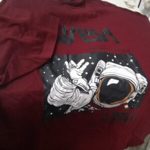 Ausk Mens Printed Maroon T Shirt Size Xl