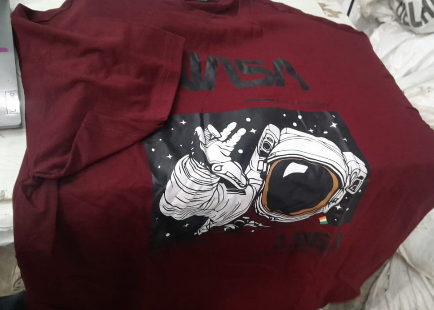 Ausk Mens Printed Maroon T Shirt Size Xl