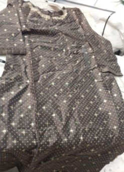 Avaasa Brown Print Straight Kurta Size L