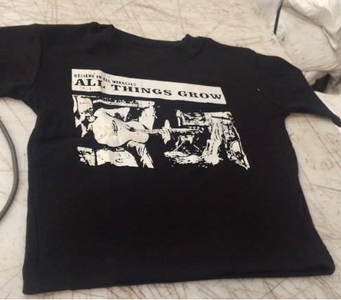 Black Printed Crop Top For Women Size L