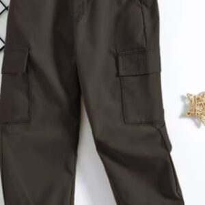 Trampoline Boys Relaxed Fit Woven With 4 Pocket Cargo Trousers 3 To 4Y Brown Color