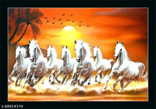 7 Running Horse Wall Painting For Living Room
