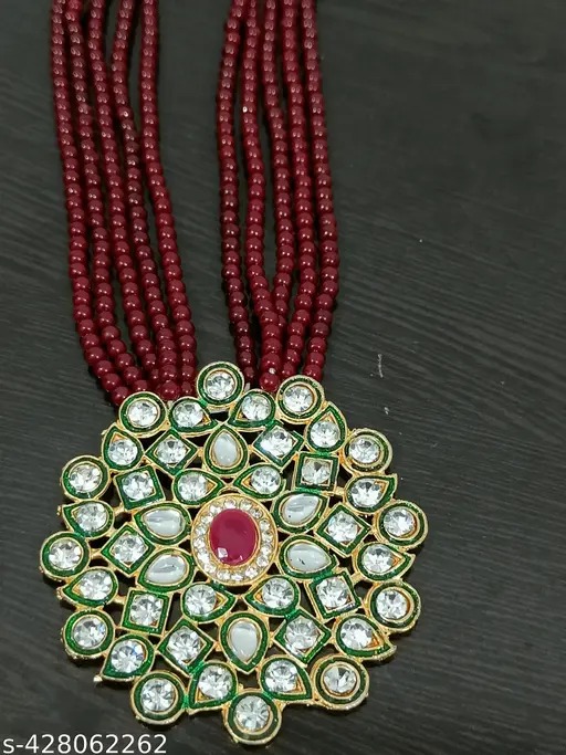 Maroon Majesty Long Necklace