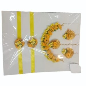 Yellow Foam Flowers Floral Haldi Jewellery