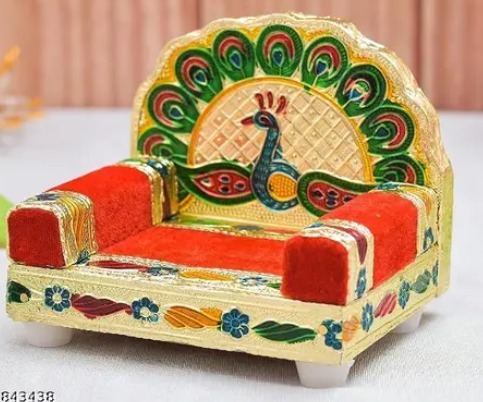 Wooden Laddu Gopal Singhasan For Pooja