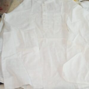 Mens Solid Cotton Kurta White Size M