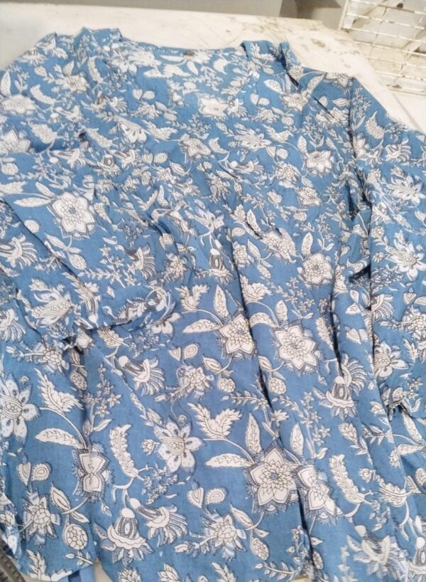 Blue Color Printed Short Kurti For Women Size Xxl