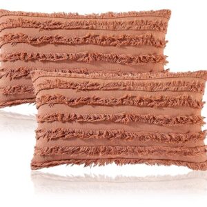 Mosey Rectangle Cushion Covers 12X18 Set Of 2 Brown Color