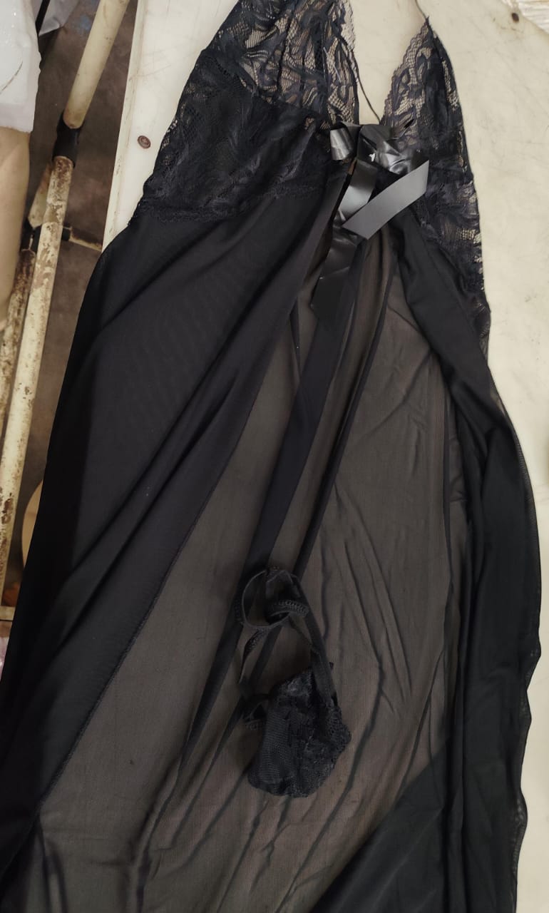 Black Colour Nighty For Women Size M