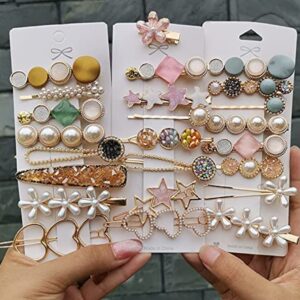 27 Piece Korean Style Pearl Barrettes Women