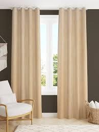 Homefab India Royal Polyester Door Curtain Cream Colour 7 Feet Pair