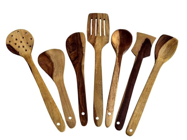 Wooden Serving Spoons Set Of 7