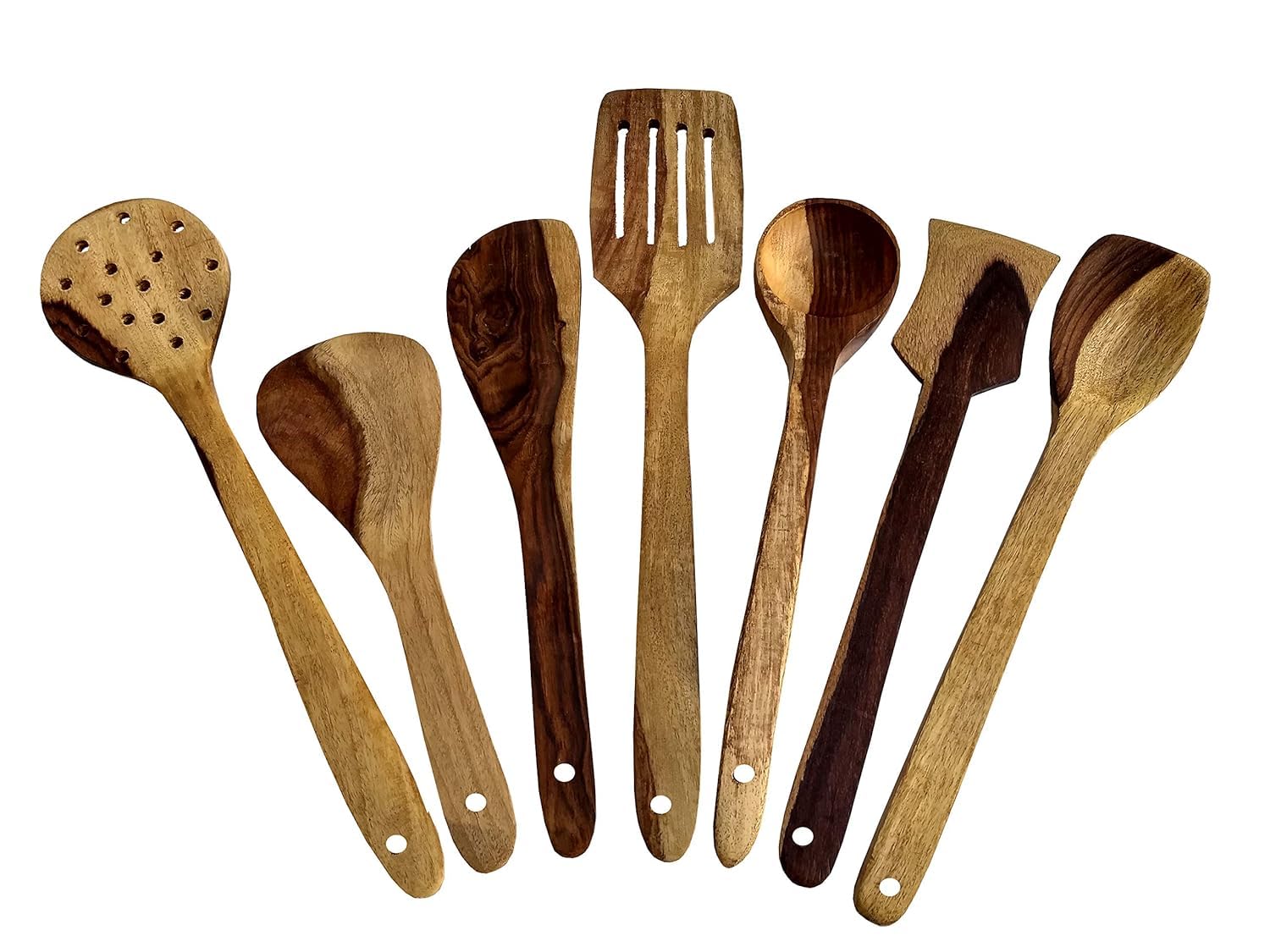 Wooden Serving Spoons Set Of 7