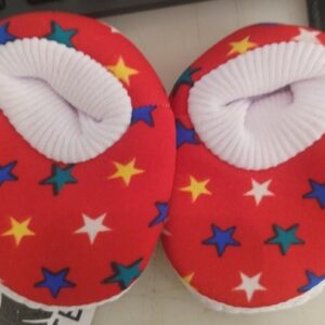 Kids Red Colour Printed Booties Size 0 To 3 Months