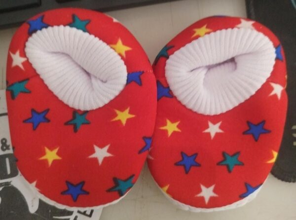 Kids Red Colour Printed Booties Size 0 To 3 Months