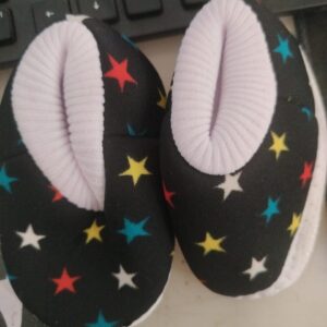 Kids Black Colour Printed Booties Size 0 To 3 Months