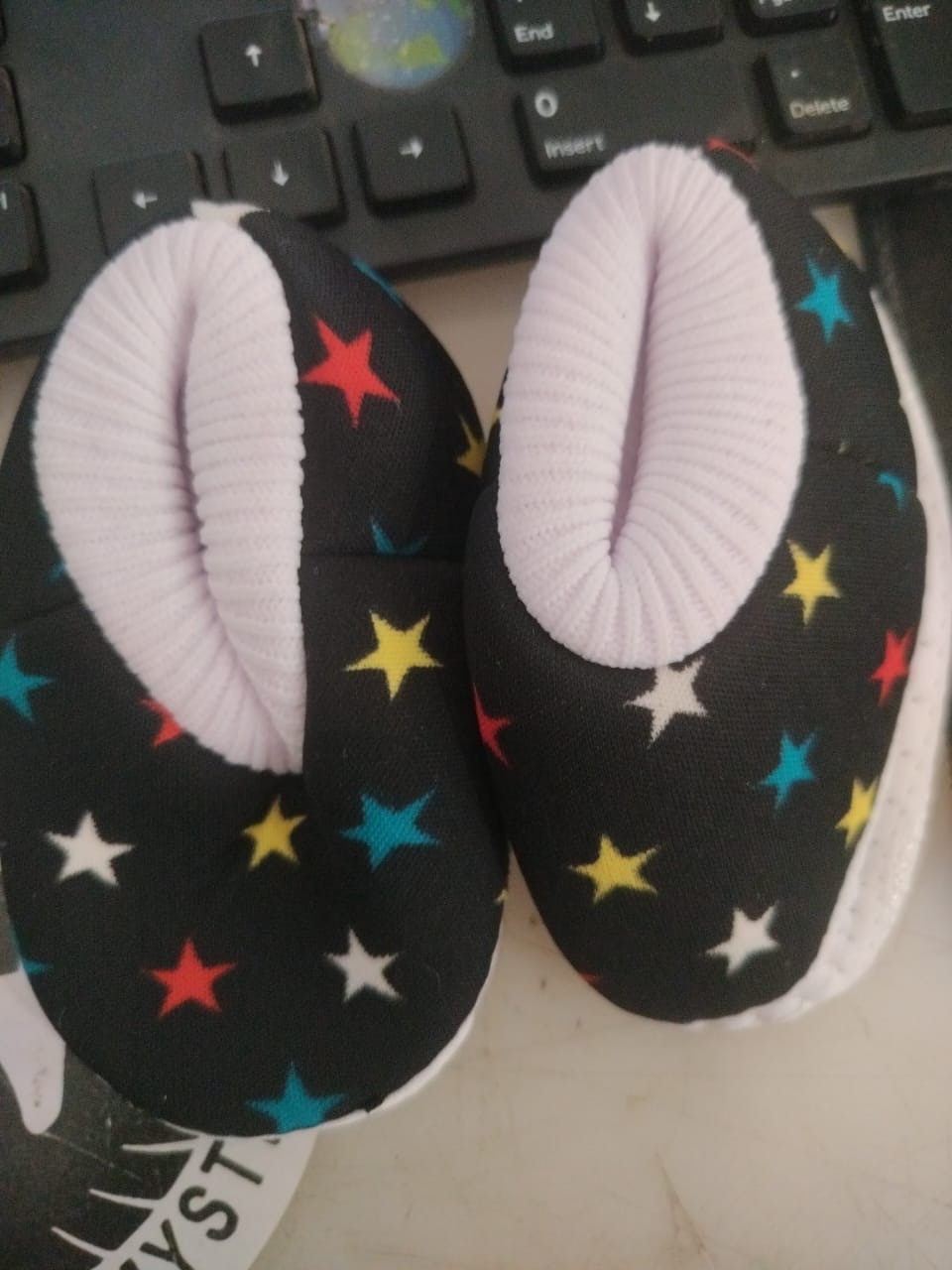 Kids Black Colour Printed Booties Size 0 To 3 Months